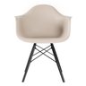 Kit 2 Cadeiras Charles Eames Eiffel com Braços - Daw - Nude - Bege - Madeira Preta - 4