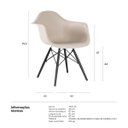 Ver imagem 7 de Kit 2 Cadeiras Charles Eames Eiffel com Braços - Daw - Nude - Bege - Madeira Preta