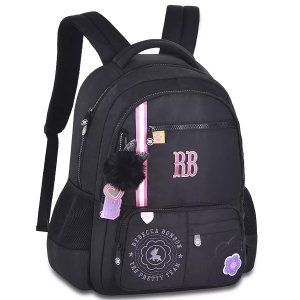 Mochila Escolar de Costas Rebecca Bonbon Juvenil Rb24548 Preto