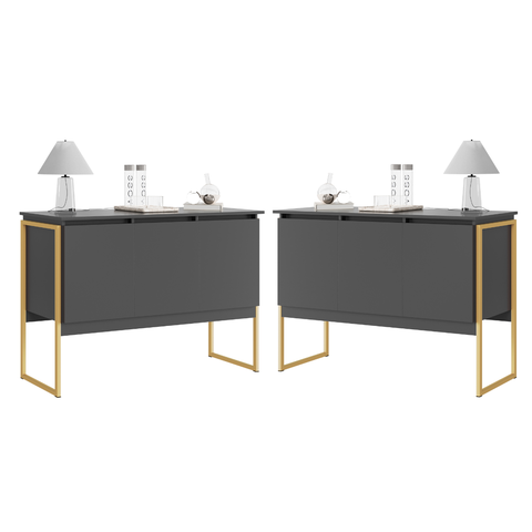 Conjunto Buffets Solar Nobre Preto Dourado