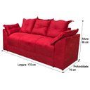 Ver imagem 3 de Sofá 3 Lugares Vermelho 608 Paris