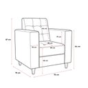 Ver imagem 6 de Sofá 3 Lugares com Kit 2 Poltronas Arezzo Sintetico PU D03 - D'Rossi