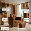 Ver imagem 3 de Sofá 3 Lugares com Kit 2 Poltronas Arezzo Sintetico PU D03 - D'Rossi