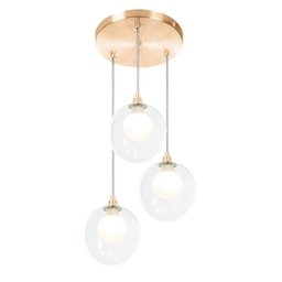 Lustres Pendentes Triplo Harmony Bolinha New Cobre - 1
