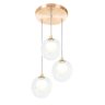 Lustres Pendentes Triplo Harmony Bolinha New Cobre - 1