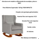 Ver imagem 3 de Kit Poltrona e Puff Aurora Balanço Linho Bege - Fm