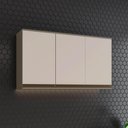 Ver imagem 1 de Armário Aéreo de Cozinha Lora 120cm 3 Portas MDF Porta de Bater Duna-Cristal