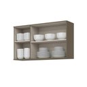Ver imagem 5 de Armário Aéreo de Cozinha Lora 120cm 3 Portas MDF Porta de Bater Duna-Cristal