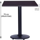 Ver imagem 5 de Mesa Zeta Ferro Preto 75 Cm (alt) Disco Redondo Tampo Mdp Quadrado 60 Cm (larg) X 2,50 Cm (alt)