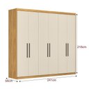 Ver imagem 5 de Cômoda Flora e Guarda Roupa Casal Venice 62780 Cinamon Touch Off White - Demóbile