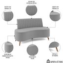 Ver imagem 3 de Sofá 2 Lugares para Sala Living 135cm Pés Palito Tamar K04 Veludo Cinza - Mpozenato