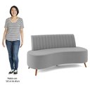 Ver imagem 5 de Sofá 2 Lugares para Sala Living 135cm Pés Palito Tamar K04 Veludo Cinza - Mpozenato