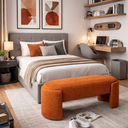 Ver imagem 1 de Recamier Decorativo Puff Fly 75cm Cama Solteiro Estofados:Terra Cota/Bouclé