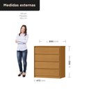 Ver imagem 3 de Cômoda para Quarto 4 Gavetas 89x99,2cm Carla Marrom/Cinamomo