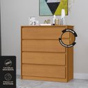 Ver imagem 2 de Cômoda para Quarto 4 Gavetas 89x99,2cm Carla Marrom/Cinamomo