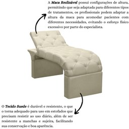 Maca Estofada Estética Cílios Regulável Spa Suede Ana Clara Cor:bege - 5