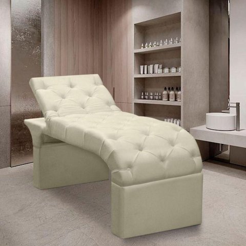 Maca Estofada Estética Cílios Regulável Spa Suede Ana Clara Cor:bege
