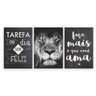 Conjunto Quadros Decorativos Leão Faça Mais o que ama 28x40cm - 4