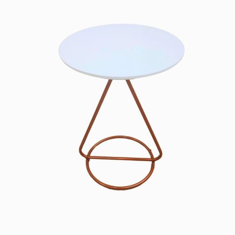 Mesa de Centro Lateral Maria Base de Aço Design Moderno