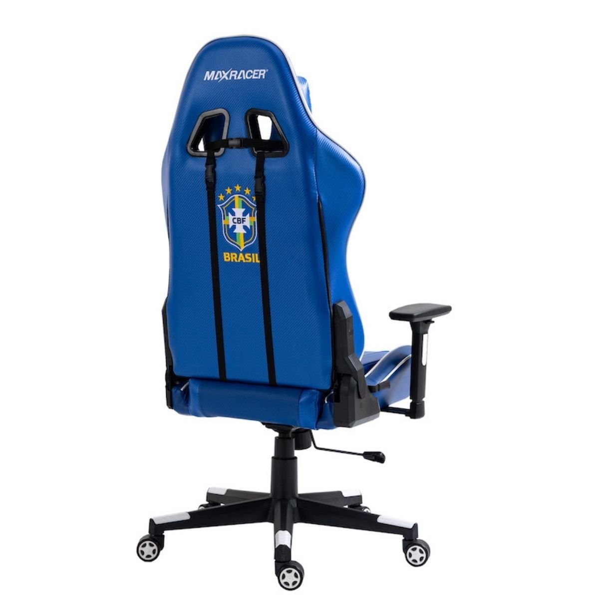 Cadeira gamer MaxRacer Tactical CBF Azul e Branca Licenciada - 7