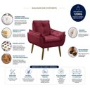 Ver imagem 7 de Sofá Conjunto Poltrona e Sofá Pequeno 2 Lugares Fixo 140cm Bordô Suede