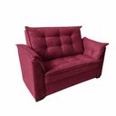 Ver imagem 2 de Sofá Conjunto Poltrona e Sofá Pequeno 2 Lugares Fixo 140cm Bordô Suede