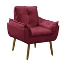 Ver imagem 3 de Sofá Conjunto Poltrona e Sofá Pequeno 2 Lugares Fixo 140cm Bordô Suede