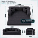 Ver imagem 7 de Sofá Cama Chegada Molas Ensacadas Á Vácuo 2 Lugares 1,80m Veludo Cotelê Cinza Grafite - King