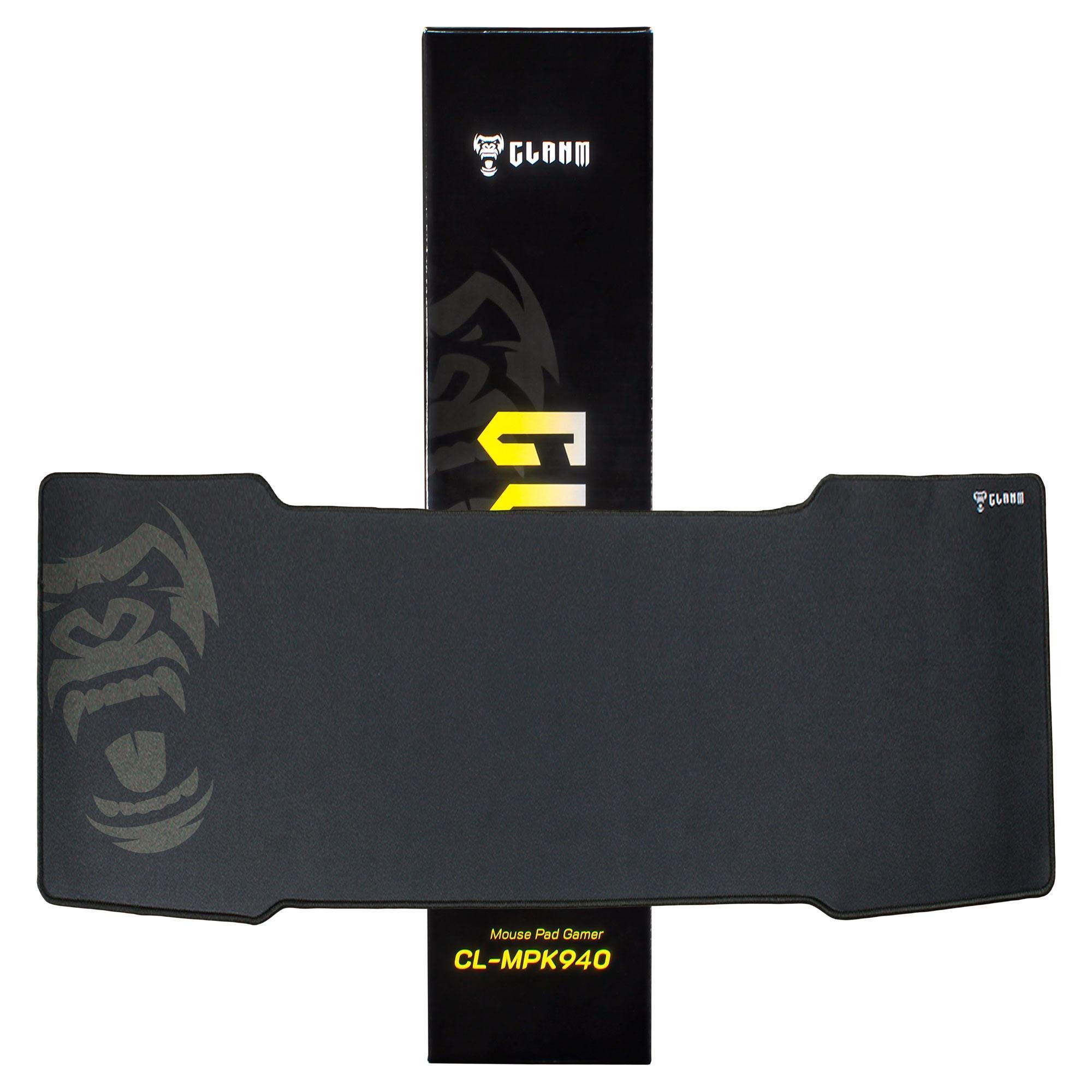 Mouse Pad Gamer Grande Preto Clanm 90x40