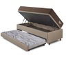 Bicama Box Baú com Courino Linho Bege 120x203 com Colchão Relax Adorabile Molas Ensacadas Ecoflex - 4