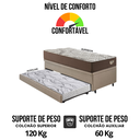 Ver imagem 7 de Bicama Box Baú com Courino Linho Bege 120x203 com Colchão Relax Adorabile Molas Ensacadas Ecoflex
