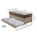 Ver imagem 2 de Bicama Box Baú com Courino Linho Bege 120x203 com Colchão Relax Adorabile Molas Ensacadas Ecoflex