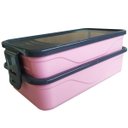 Ver imagem 1 de Marmita Fitness Academia Rosa 1,3 Litros + Garfo e Faca de Inox - Unitermi