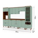 Ver imagem 3 de Armário De Cozinha Comp Genialflex Iluminata Ayla Verde Mint
