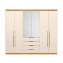 Ver imagem 2 de Guarda Roupa Casal Giardino 6 Portas Cinamon Off White - Demóbile