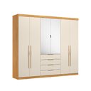 Ver imagem 1 de Guarda Roupa Casal Giardino 6 Portas Cinamon Off White - Demóbile