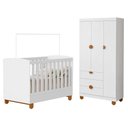 Ver imagem 3 de Berço Mini Cama com Guarda Roupa Apolo MDF Branco Fosco Reller Móveis
