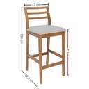 Ver imagem 3 de Kit 2 Banquetas Alta com Encosto Oliva Madeira Maciça Tauari Linho Cinza Natuem