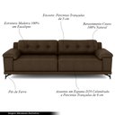 Ver imagem 3 de Sofá Living 4 lugares 272cm Agostino Pés Design em Ferro Couro Cappuccino G52 - Gran Belo