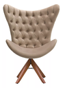 Ver imagem 1 de Poltrona Decorativa 1 Lugar Afrodite Suede Capitone Pe Palito Unidecor Capuccino