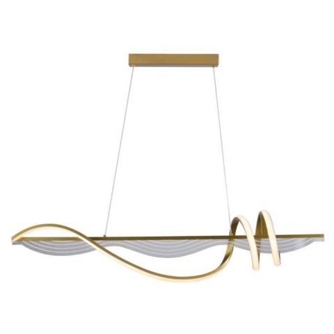 Pendente Moderno Espiral Dourado 100cm Led 36w 3000k Bivolt 14521-pl