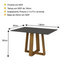 Ver imagem 3 de Mesa de Jantar 136cm Multimóveis CR50044 Carvalho/Cinza