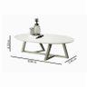 Mesa De Centro Classic Oval Com Pés Em Madeira Decoração:Mesa de centro Off White - 3