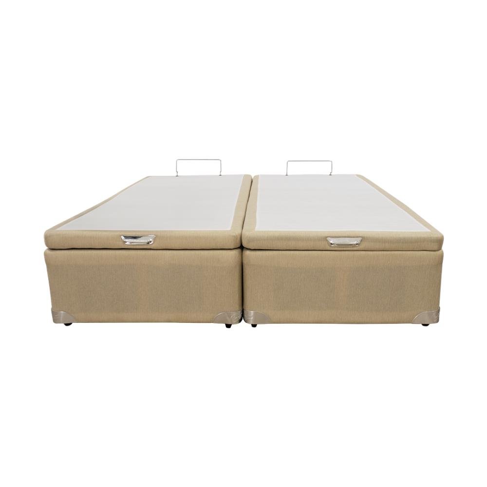 Cama Box Baú Castor Casal Bi Partido Linho Bege 138x188x35cm - 2