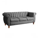 Ver imagem 3 de Sofá Realeza 3 Lugares 196cm Cinza Veludo Fixo Clássico Bella Decor