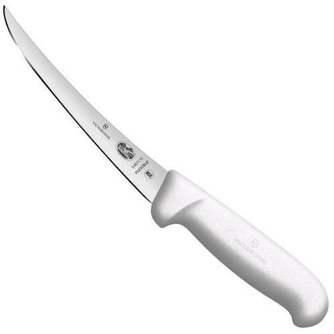 Faca profissional 28cm desossar lâmina curva 15cm flexivel Victorinox 5.6617.15 - Inox/Branco