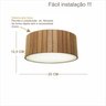 Luminária Decorativa Madeira Plafon Redondo Dunas 25cm - 2