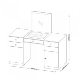 PENTEADEIRA LORENA COM 4 GAVETAS E 2 PORTAS NOGAL TOUCH - DEMÓBILE - 3