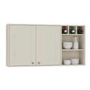 Ver imagem 1 de Aéreo Tunísia 120cm com Nicho 2 Portas e Prateleiras Off White/canelato