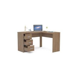 Mesa para Escritório Canto 3 Gavetas Fênix Politorno - 2